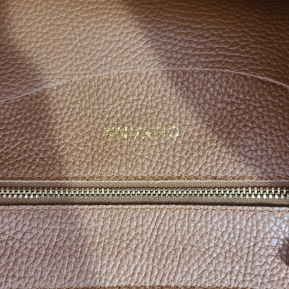 Cuyana Large Classic Easy Tote Shoulder Bag Tan Pebbled Leather Large - Picture 9 of 10